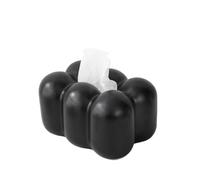 Countertop Silver Tissue Box Ceramic Living Room Coffee Table Desktop Decoration Decorative(Black)