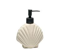Countertop Simple Shell Ceramic Soap Dispenser Bathroom Shower Gel Lotion Press Bottle Bathroom Decor(White)