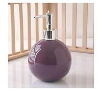 Countertop Soap Dispensers Ceramic Bottles For Bathroom Kitchen Shower Round Ball Shaped Decorative Modern Refillable Hand Lotion Pump Bottle Vintage Bathroom Decor(Purple)