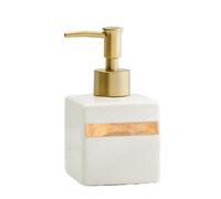 Countertop Square Ceramic Soap Dispenser With Pump Bathroom Shampoo Lotion Dispensing Bottle Bathroom Decor(White)