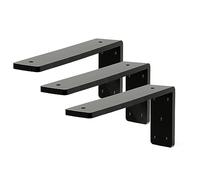 Countertop Support Bracket 16 Inch 3 Pack 3/8" Thick Heavy Duty Granite Support Bracket 16"x6"x2.5" L Shape Shelf Bracket Iron Metal Support Brackets for Granite Quartz Wood Laminate Countertops