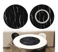 Countertop Table Centerpiece, Rotating Disc Grazing Plate 500mm, 600mm, 700mm, 800mm, 900mm, 1000mm, Table Turntable(Black stone grain,100cm(40in))