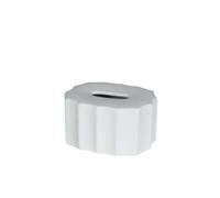 Countertop Tissue Box Ceramic Solid Color Three-dimensional Texture Home Desktop Holder Decorative(White)