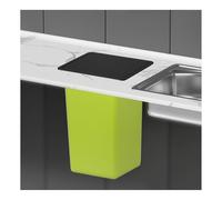 Countertop Trash Bin, Stainless Steel Garbage Can with Swing Flap for Kitchen and Office, Recessed Design, Space-Saving, Easy Access