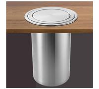 Countertop Trash Can with Recessed Lid, Space-Saving Design for Kitchen, Bathroom, Office, Compact Mini Garbage Bin for Home