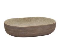 Countertop Wash Basin, Sand Colour, Brown, Oval, 59 x 40 x 14 cm, Ceramic Hand Wash Basin for Bathroom, Guest Toilet, Washroom, Sanitary System, Modern Design