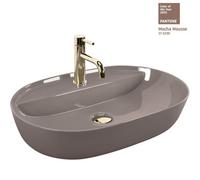 Countertop Washbasin Rea Aura 61 Shiny Beige, Ceramic