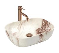 Countertop Washbasin Rea Belinda Marrone Matt Beige, Ceramic