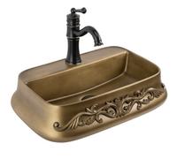 Countertop Washbasin Rea Castel Copper, Antique Bronze, Ceramic