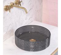 Rea REA-U9671 35 Black-black-REA-U9671 Bathroom Sink Made of Glass Cristal 35-black-REA-U9671, Black