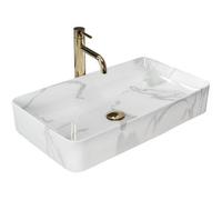 Countertop Washbasin Rea Denis Marmo Shiny White, Ceramic