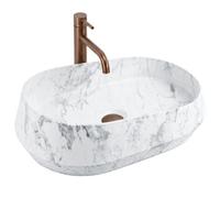 Countertop Washbasin Rea Dune Imitation Stone, Gray, Artificial Stone