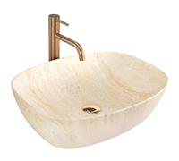 Countertop Washbasin Rea Freja Travertine Matt Beige