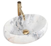 Countertop Washbasin Rea Linda Granit Mat White, Ceramic