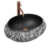 Countertop Washbasin Rea Mika Gabro Black, Composite