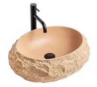 Countertop Washbasin Rea Mika Light Terracotta Beige, Composite