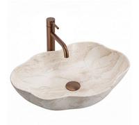 Countertop Washbasin Rea Pearl Kallisto Beige, Ceramic