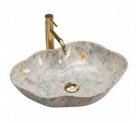 Countertop Washbasin Rea Pearl Ruststone Beige, Ceramic