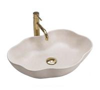 Countertop Washbasin Rea Pearl Warm Beige, Ceramic