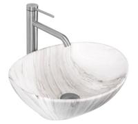 Countertop Washbasin Rea Sofia Ash Matt Oval, Ceramics