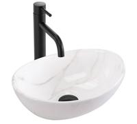 Rea Sofia Mini Cloudy Countertop Wash Basin Bathroom 34.5 x 26.5 x 12 cm Ceramic (Imitation Stone)