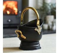 "Countess" 33cm Coal Bucket Heavy Duty Coal Scuttle & Log Bucket - Metal Fireplace Storage Container for Wood, Kindling & Ash - Fireside Accessory for Hearth, Cabin & Home