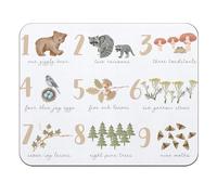 Counting 1-10 Mouse Pad, Watercolor Forest Creatures Numbers Educational Poster Mouse Pads for Desk, Cute Mouse Pad, Teacher Desk Accessories, 9.4"x7.9"
