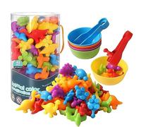 Counting and Matching Games With Sorting Bowls - Preschool Learning Activities for Math, Color, Sensory Montessori Skills for 3-5 Years Old Boys Girls (Dinosaur)