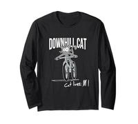 Counting Cat-Lives Downhill Cat MTB Bike Long Sleeve T-Shirt