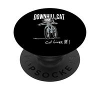 Counting Cat-Lives Downhill Cat MTB Bike PopSockets Adhesive PopGrip