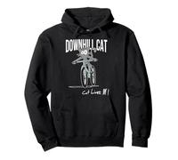 Counting Cat-Lives Downhill Cat MTB Bike Pullover Hoodie