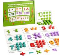 Counting Numbers Peg Board - Wooden Math Learning Toy | Educational Counting Activity Set for Preschool Kindergarten Kids Homeschool Classroom Early Development Skill Building Use
