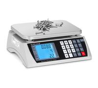 Counting Scale 30 kg / 1 g 22.3 x 17.4 cm Battery 72 h LCD - Counting Scales by Steinberg Systems Blue,Silver,White