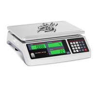Counting Scale 30 kg / 1 g 30.5 x 20 cm Battery 72 h 3 LCD - Counting Scales by Steinberg Systems Silver,White