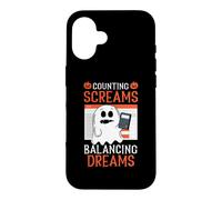 Counting Screams Balancing Dreams Accountant Halloween Case for iPhone 16