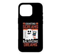 Counting Screams Balancing Dreams Accountant Halloween Case for iPhone 16 Pro