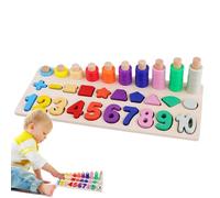 Counting Shape Stacker - Durable Digit Blocks, Learning Sorting Peg Base Toy, Early Math Recognition Activity, Hand Eye Coordination Builder | Kindergarten Nursery Kids Indoor Teaching Aid Tool Set