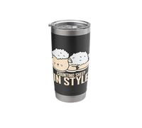 Counting Sheep in Style Pajamas Pyjamas Stainless Steel Insulated Tumbler