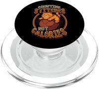 Counting Stitches Not Calories Knitting Cat PopSockets PopGrip for MagSafe