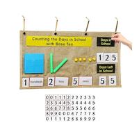 Counting The Days Pocket Chart,Magnetic Portable Base Ten with 4 Hooks - How Many Days In School Chart | for Primary Schools Kindergartens Home Education Nurseries Classroom Bulletin Board