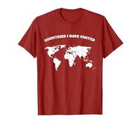 Countries i Have Visited Color Yourself T-Shirt, Men, Cranberry Red, Small