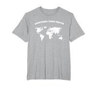Countries i Have Visited Color Yourself T-Shirt, Men's Big and Tall, Heather Grey, 3X Tall