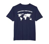 Countries i Have Visited Color Yourself T-Shirt, Men's Big and Tall, Navy Blue, 5X Tall