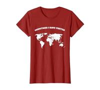 Countries i Have Visited Color Yourself T-Shirt, Women, Cranberry Red, X-Small