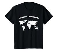 Countries i Have Visited Color Yourself T-Shirt, Youth, Black, X-Small