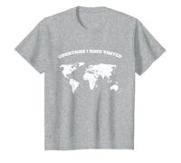 Countries i Have Visited Color Yourself T-Shirt, Youth, Heather Grey, Small