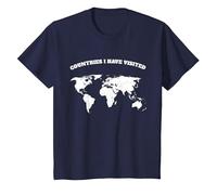 Countries i Have Visited Color Yourself T-Shirt, Youth, Navy Blue, Small