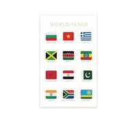Countries of the World Flags Poster for Decor | Comprehensive Collection of National Flags on One Sheet(Magnetic,08x12inch(20x30cm))