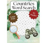 Countries Word Search Book: Word Searching Game with Large and Easy to Read Print about Countries, Cultures, and More | 8.5 x 11 Inches, 105 Pages | ... | Suitable for Teens, Adults and Seniors