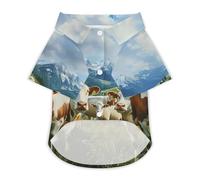 Country Animals Cows And Sheep Dog Shirt for Dogs & Cats Breathable Short Sleeve Pet T-Shirt Lightweight Dog Summer Tops 2XL